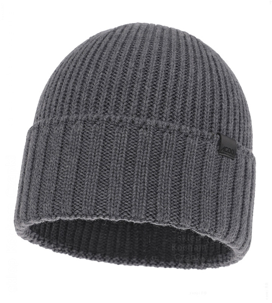 Czapka zimowa męska, 100% wełna merino, Urbner, szary (04), 56-59 cm