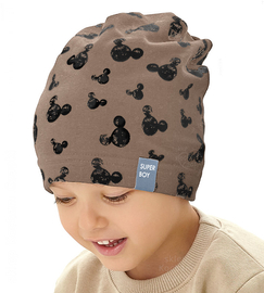 Czapka wiosenna/jesienna dla chłopca, fango, Beniu, 52-56 cm