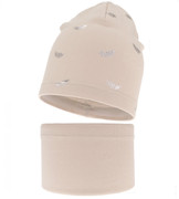 Komplet wiosenny/jesienny, dla dziewczynki, czapka i komin, Raflona, beżowy, 48-50 cm