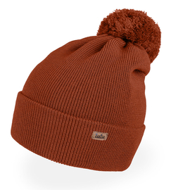 Czapka merino, z pomponem, Mjaia, rudy, 48-54 cm