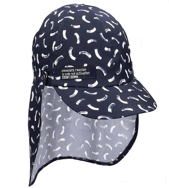 Czapka na lato dla chłopca, filtr UV +50, 2w1, Ganan, granatowa, 50-54 cm