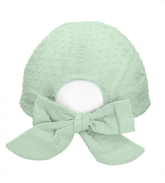 Czapka z daszkiem na lato dla dziewczynki, bawełniana, elegancka, Tulissa, miętowy, 46-50 cm