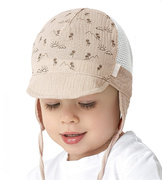 Czapka na lato dla chłopca, muślinowa z siateczką i daszkiem, Meexxii, 44-45 cm