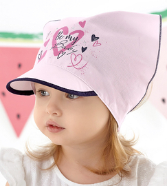 Chustka z daszkiem dla dziewczynki, różowa, Be My Baby, 50-52 cm