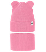 Komplet wiosenny/jesienny dla dziewczynki, czapka i komin, róż jasny, Jakra, 50-54 cm