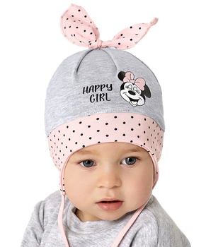 Czapka wiosenna dla dziewczynki, wiązana, Musana, 46-48 cm