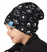 Czapka wiosenna/jesienna dla chłopca, czarna, Gang Monst 54-56 cm