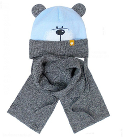 Czapka i szalik dla chłopca, zimowy komplet, Yatin, rozm. 44-47cm