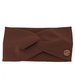 Opaska na głowę dla dziewczynki, bawełniana, Jaskana, brązowy, 48-50 cm