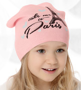 Czapka wiosenna/jesienna dla dziewczynki, brzoskwiniowa, PariPari, rozm. 48-50 cm