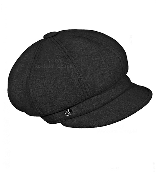 Kaszkiet damski zimowy, Manja, czarny, 56-57 cm