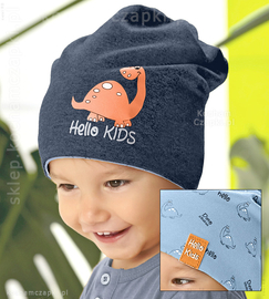 Dwustronna czapka z dinozaurami Dinosaurus Kids  rozm. 43-46 cm