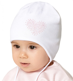 Czapka wiosenna/jesienna dla dziewczynki, biała, Engla, 36-38 cm