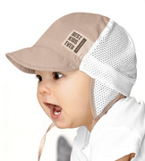 Czapka na lato dla chłopca, z siateczką, Millor, biały + brąz jasny (2), 50-52 cm