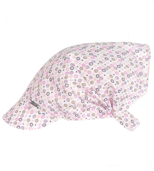 Chustka z daszkiem, na gumce, na głowę dla dziewczynki, różowo-niebieski, Karinka, 50-53 cm