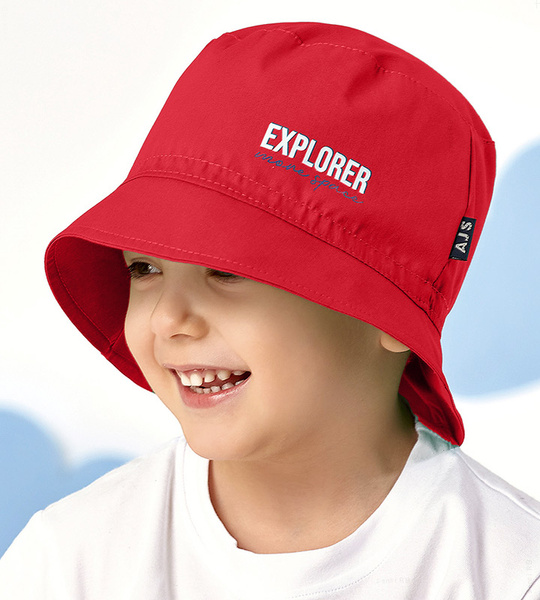 Kapelusz dla chłopca na lato, czerwony, Spaceex,  rozm. 50-52 cm