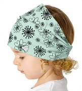 Chustka na głowę, opaska dla dziewczynki, na gumce, Fjuria, zielony, rozm. 51-54 cm