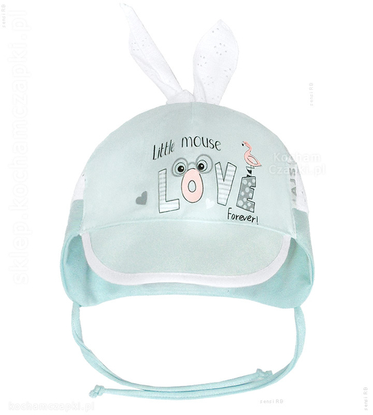 Niemowlęca czapeczka na lato, wiązana, Love Forever 39-41 cm