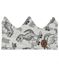 Opaska dla chłopca, korona, na głowę/uszy, Tilmio,  szaro-zielona, 46-50 cm
