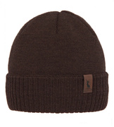 Męska czapka, wełna merino, podszewka polar, Gohan, brązowa, 55-60cm