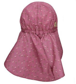 Czapka safari dla dziewczynki, wiązana, filtr UV+30, Pollia, wrzosowy róż, 50-52 cm