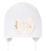 Czapka wiosenna/jesienna dla dziewczynki, biała, Rebenika, 41-44 cm