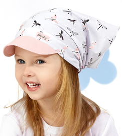 Chustka z daszkiem dla dziewczynki, biała,  Sivia, 50-54 cm