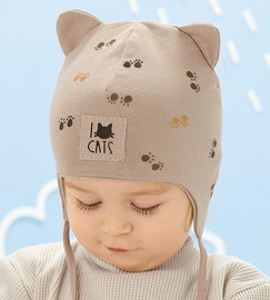 Czapka wiosenna/jesienna dla chłopca, Caatts, beżowa, 44-46 cm