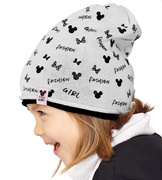 Czapka wiosenna/jesienna dla dziewczynki, dzianinowa, Trinket, szary jasny , 46-50