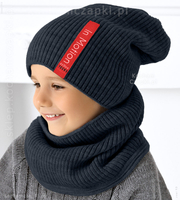 Zimowa czapka i komin, sportowy komplet Dinesh, dwustronny, rozm. 54-60cm