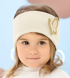 Opaska dla dziewczynki na głowę, bawełniana, Peggie, róż brudny, 46-50 cm