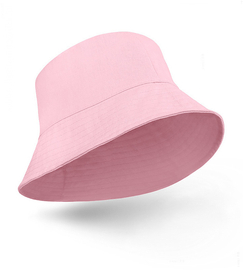 Kapelusz damski lniany na lato, różowy,  (80% len + podszewka 80% bawełna), 55-56 cm