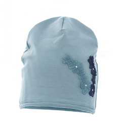 Niebieska czapka dziewczęca Fuji, wiosenna/jesienna, rozm. 48-50 cm