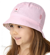 Letni kapelusz bawełniany dla dziewczynki – Leokadia,  różowy, 52-54 cm