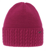 Czapka zimowa damska, 50% merino, Beffe, ciemny róż, 55-57cm