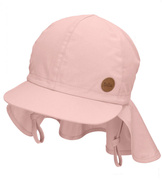 Czapka safari dla dziewczynki, wiązana, filtr UV+50, Maralu, brudny róż, 48-50 cm