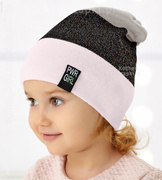 Czapka dla dziewczynki, wiosenna/jesienna, dzianinowa, Quinby, smerfetka, rozm. 46-48 cm