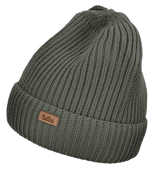 Czapka merino zimowa, dla chłopca, Sedile, khaki, 51-55 cm