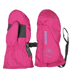Rękawiczki dziecięce, dla dziewczynki ocieplane, wodoodporne z rzepem i gumkami, C066, różowe, wiek 3-4 lata