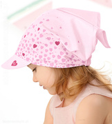 Chustka z daszkiem, na głowę dla dziewczynki, Kimona, różowa, 51-53 cm