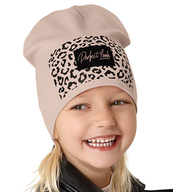 Czapka wiosenna-jesienna dla dziewczynki, beżowa,  Perfect Look,  48-50 cm