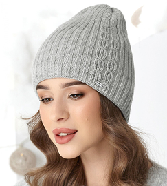 Czapka zimowa damska, Visena, szara, 55-57 cm