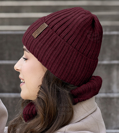 Czapka i komin damski, komplet Sydney, bordowy, 55-58 cm
