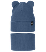 Komplet wiosenny/jesienny dla chłopca, czapka i komin, navy, Jragan, 50-54 cm
