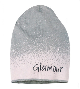 Czapka wiosenna-jesienna dla dziewczynki, Pascuala, róż+szary, 48-52 cm