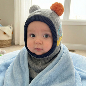  Kominiarka zimowa dla chłopca, szara, Sonny, 44-48 cm 