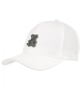 Czapka z daszkiem, damska, elegancka, cz-33, biała, 55-58 cm