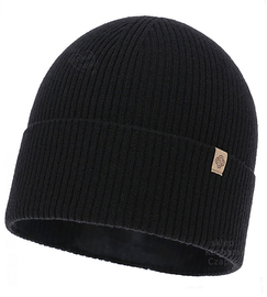 Czapka jesienna, damska, wełna merino z kaszmirem, Nalieta, czarna, 54-57 cm