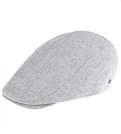 Kaszkiet męski na lato, K-13, szary melanż jasny, 56-59 cm