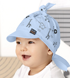 Chustka z daszkiem, dla chłopca, na głowę, niebieska, Pariki, 38-46 cm